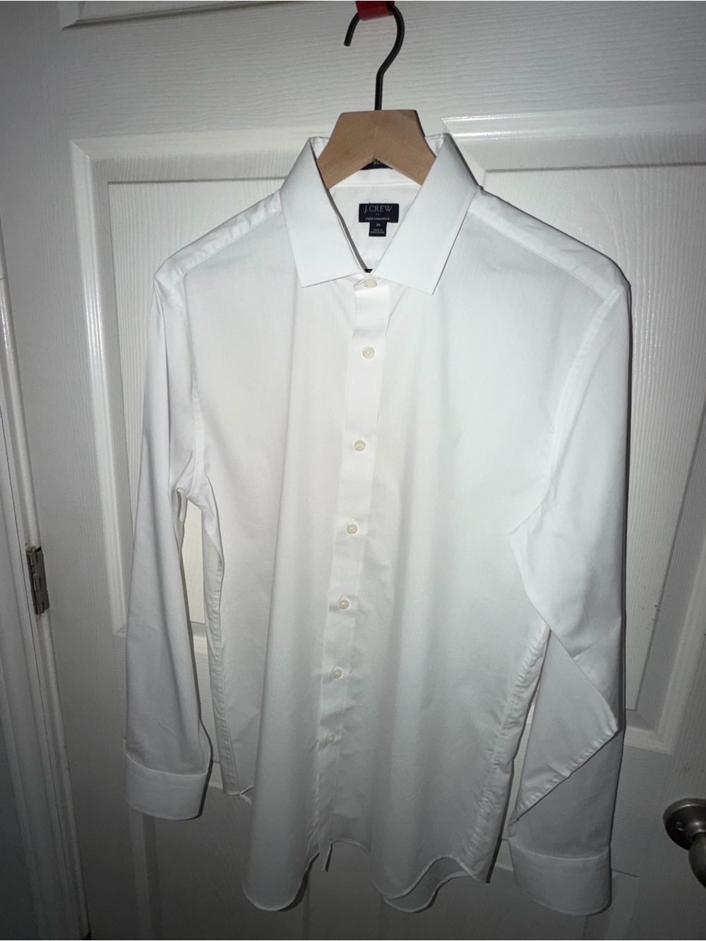 J. Crew Men's White Spread Collar Dress Shirt
